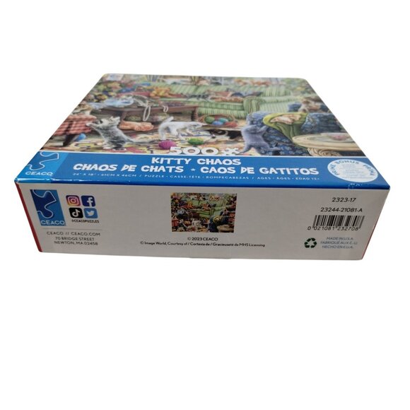 Ceaco Kitty Chaos 500 Piece Complete Jigsaw Puzzle with Poster 2023 - Picture 6 of 10